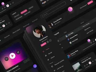 Music player UI Kit atomic design design figma makeevaflchallenge makeevaflchallenge4 ui ui kit ux uxui
