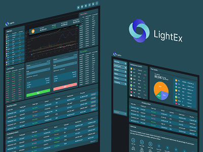 LightEx cryptocurrency exchange design logo typography ui ux