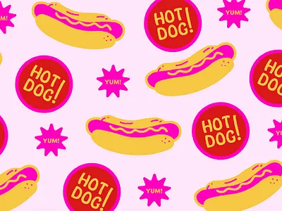 Hot Dog Pattern branding design illustration typography