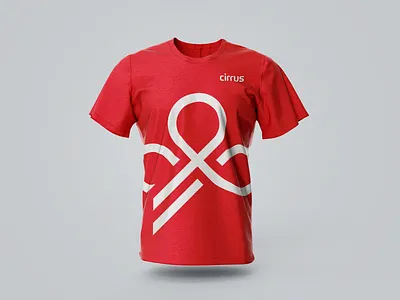 Cirrus Cloud Team Logo branding cloud curves logo mark red software symbol team