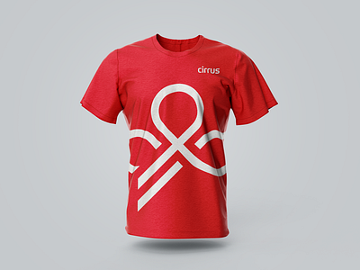 Cirrus Cloud Team Logo branding cloud curves logo mark red software symbol team