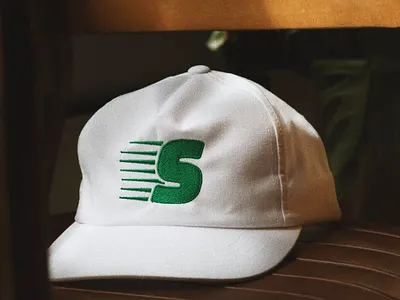 Spirited Cap 01 apparel badge brand branding design embroidery hat hat design illustration logo spirited texture type vector