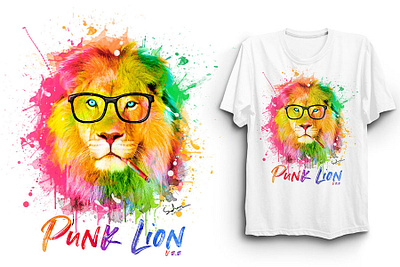 Trendy graphic watercolor t shirt design branding design illustration logo shirts teespring tshirt tshirt design unique vector watercolor watercolor lion watercolor painting