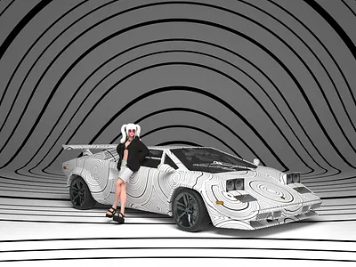 Lambo Girl 3d 3d illustration animation anime artwork branding car design digital art digital illustration gamergirl graphic design illustration infographics lamborghini logo modern ui vector