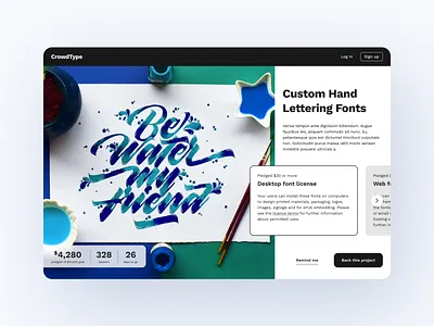 Crowdfunding Type Foundry crowdfunding crowdfunding campaign dailyui design ui web