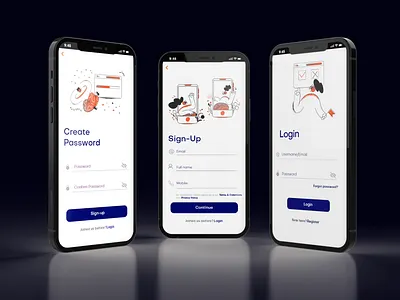 User signup and login form animation app bar branding button colorful design form graphic design home icon illustration login password profile signup ui ux vector