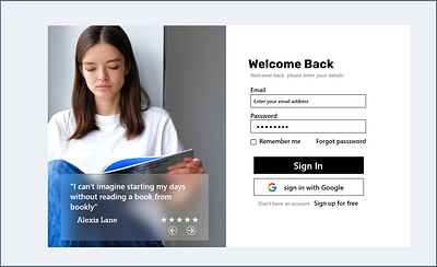 Book club sign up page adobexd books illustration ui