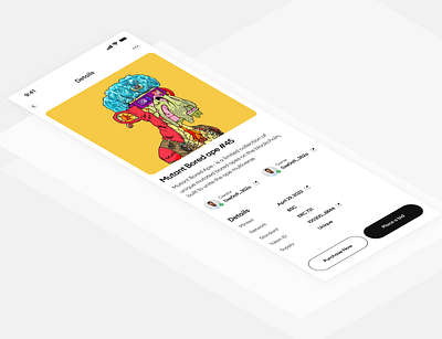 NFT Marketplace (Detail page) app blockchain crypto cryptocurrency design financial app illustration minimalism nft nftmarketplace ui uiux ux
