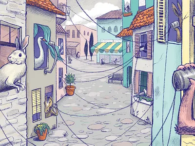 Chit Chat animals blog character connected drawing illustration rabbit tech