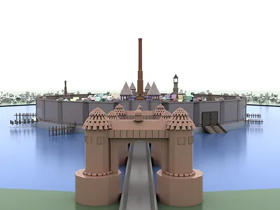 Old City 3D Model 3d 3d animation 3d model hard surface modeling maya