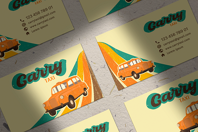 Business card design for retro taxi branding business card design graphic design illustration logo retro car retro taxi typography vector