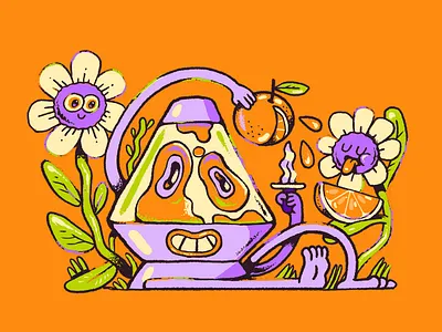 Lava Weirdo cartoon character design concept art groovy illustration lava lamp orange summertime
