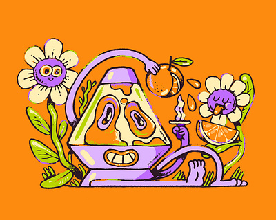 Lava Weirdo cartoon character design concept art groovy illustration lava lamp orange summertime