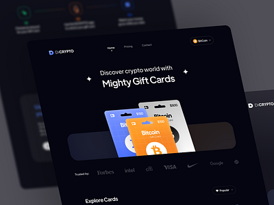 DCRYPTO ⁝ Crypto Landing page bitcoin bitcoin landing page btc clean crypto crypto design crypto landing page crypto website cryptocurrencies dark landing page gift cards landing page minimal minimal landing page nft landing page product ui ux web3 landing page website