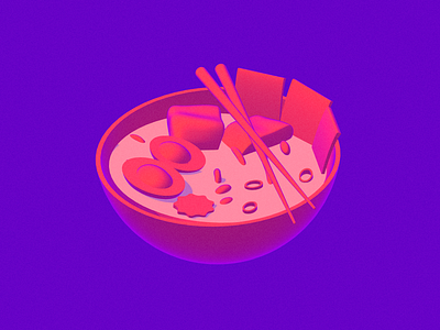 Neon Ramen 3d colors design drawing illustration ramen