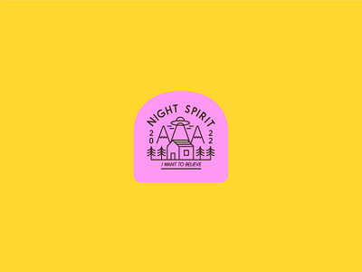 NIGHT SPIRIT cabin design graphic design home house icon illustration logo nature night ovni vector wood