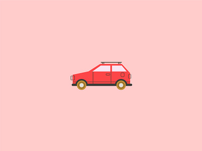 GOING SOMEWHERE auto automovil brand car cute design digitalart drive icon illustration logo red redcar vector