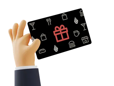 Gift card 3d blender character design gift card illustration render ui