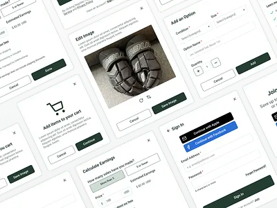 SidelineSwap - Modal component (Web 2022) design modal product design ui ux web