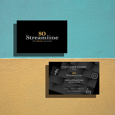 Business card SO Streamline branding business card design graphic design logo typography vector