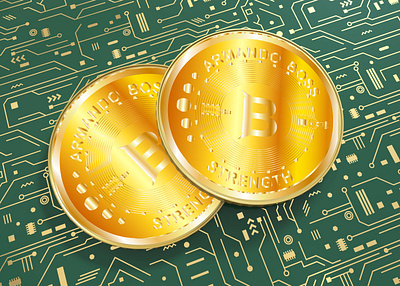 3d crypto coin cryptocurrency token bitcoin gold logo 3d bitcoin blockchain branding crypto cryptocurrency design graphic design illustration logo token vector