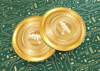 3d crypto coin cryptocurrency token bitcoin gold logo 3d bitcoin blockchain branding crypto cryptocurrency design graphic design illustration logo token vector