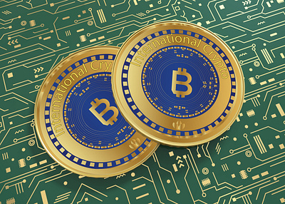 3d crypto coin cryptocurrency token bitcoin gold logo 3d bitcoin blockchain branding crypto cryptocurrency design gold graphic design illustration logo silver token vector