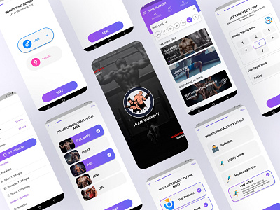 Home Workout for Men & Women Mobile App UI clean female fitness female workout home workout men fitness men workout mobile app ui mobile uidesign uidesigner uikit uiux uiuxdesign userinterface women fitness women workout