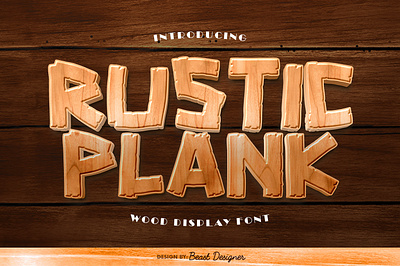 Rustic Plank Font | Wood Font by Beast Designer rustic wood type