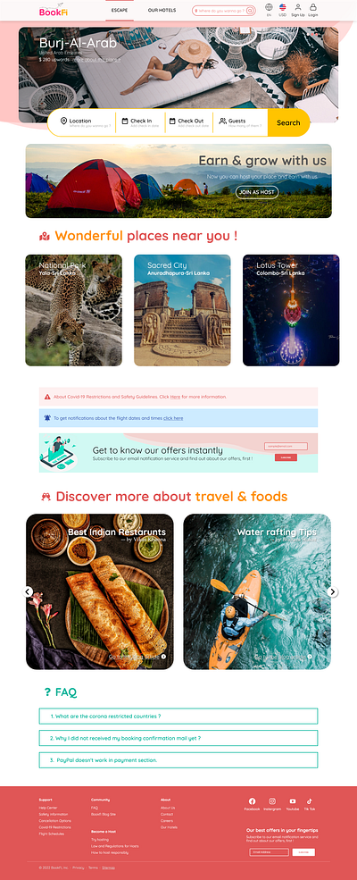 BookFi Hotel Booking Webpage (UX Design) design graphic design typography ui ux