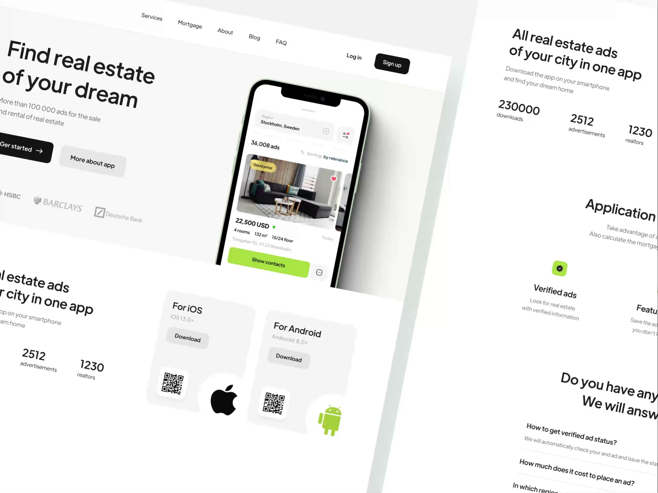 Real Estate App Landing Page by Alexander Kontsevoy for Ronas IT | UI ...