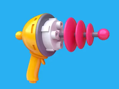 Raygun 3d alien art blaster cartoon concept cosmos design future gun military raygun render space toy war weapon