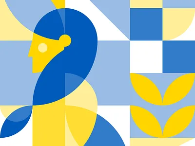 Illustration for NFT project "Support Ukrainian Artist" geometric style illustration illustrator ukraine