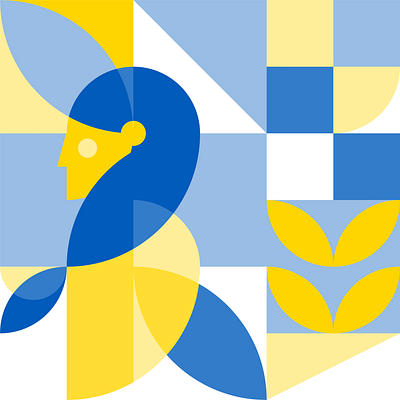 Illustration for NFT project "Support Ukrainian Artist" geometric style illustration illustrator ukraine