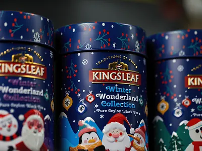 KingsLeaf Tea packaging brand branding christmas creative design etiquette illustration logo new year pack pack packaging tea tea design