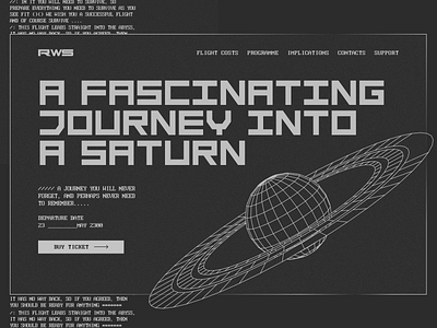 Rws concept black blackwhite design graphic design illustration saturn travel ui ux vector web white