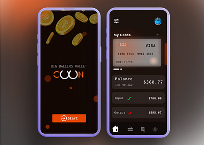 Coon wallet Ui design activity app branding design driuds logo ui ux