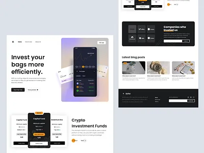 Crypto Investment Funds bank app bank card banking app bit bitcoin chart crypto app ethereum exchange hero section homepage landing landing page landingpage site ui uidesign uiux web web design