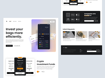 Crypto Investment Funds bank app bank card banking app bit bitcoin chart crypto app ethereum exchange hero section homepage landing landing page landingpage site ui uidesign uiux web web design