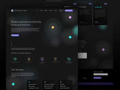 OBC home diversion diversity equity inclusion survey ui vector web webdesign website