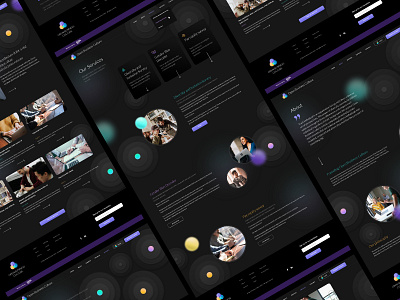 OBC pages 3d elements 3d style business culture dark theme diversity equity inclusion surves surveying web webdesign website