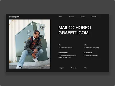 Choreo&grafiti about contact design design studio graphic design menu typography ui