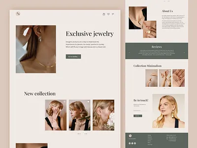 Jewerly shop branding collection desktop fashion jewerly landing landing page logo luxury minimal modelling product shop typography ui web website website design