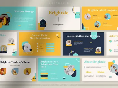 Brightzie Powerpoint Template app branding design editorial illustration multipurpose powerpoint ppt presentation presentation design