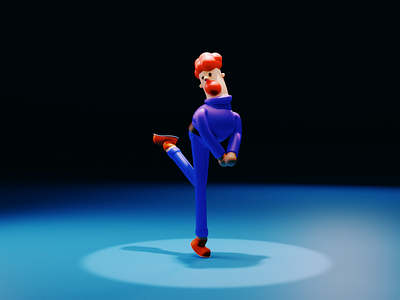 In the Spotlight 3d b3d blender character illustration low poly lowpoly render spotlight