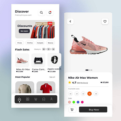 E-commerce app ui