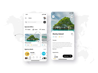 Traveling mobile app animation app branding clean dailyui design exploration ios mobile modern motion graphics reroot simple travel travel app ui uidesign user experience user interface ux