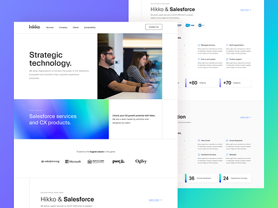 hikko / website home agency branding cx automation design design studio home landing salesforce startup support technology ui ux website