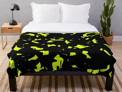 Throw Blanket abstract art bed bedroom blanket camo camouflage decoration design digital interior redbubble seamless throw vector yellow