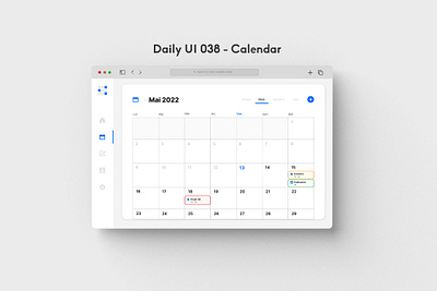 Daily UI 038 - Calendar agenda calendar calendrier dailyui day design evenements figma graphic design jour tache tasks ui web